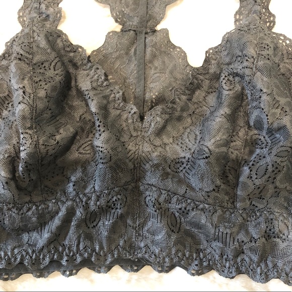 Bralette Gray Lace Racerback - Picture 7 of 7
